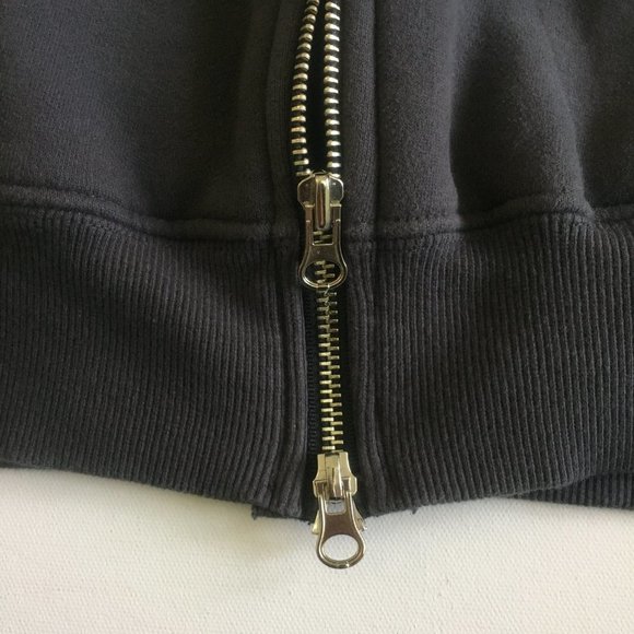 2YOUNG Made in Korea Hoodies Zip Up Dark Gray Fleece Lining Free Size 100%cotton - Picture 4 of 12